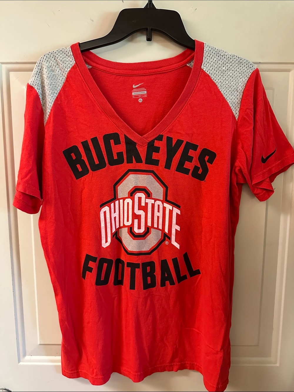Nike Red Ohio State Buckeyes Football V-Neck Tee